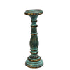 Vintage Style Wooden Candle Stick Holders in White Gold or Turquoise Gold