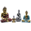 Set of 6 Mini Buddha - Assorted Colours in Gold or Silver