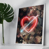 Flowers Cupid's Arrow Through The Heart Neon Colour Print A3