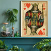 King of Hearts Vintage Playing Card Art Print Poster