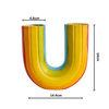 Colourful Rainbow Shape Ceramic Double Flower Vase