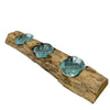 Artisan Molten Glass Tealight Holders on Wooden Base in 2 Styles