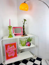 Hot Pink Vintage Retro TV Wall Mirror