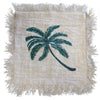 Luxury Cream Linen Palm Tree Cushion Covers With Fringe In 3 Sizes