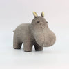 Cute Textured Grey & Silver Resin Hippo