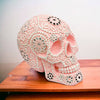Large Decorative Pink Jewelled Skull Sculpture