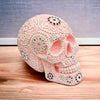 Large Decorative Pink Jewelled Skull Sculpture