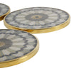 Geometric Design With Gold Rim Round Coasters