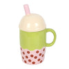 Kawaii Bubble Tea Colourful Lidded Ceramic Mug