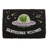 Earthlings Welcome Funny Alien UFO Black Doormat