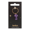 Amethyst mushroom keyring on a black card with 'Amethyst' text
