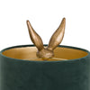 Sitting Hare Table Lamp With Velvet Shade in Gold or Silver