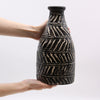 Greek Style Lombok Black Zig Zag Terracotta Taper Vase