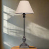 Antique Style Grey Washed Wood Incia Table Lamps in 4 Styles