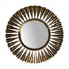 Brass Coned Design Round Wall Mirror