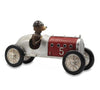 Dog Driving A Vintage Racing Car Sculpture 29cm