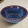 Large Blue Mediterranean Reactive Glaze Ceramic Bowl