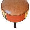 Durrie & Tan Leather Mixed Footstool