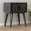 Oslo Ash Black & Gold Design Bedside Drawers Cabinet