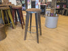 Aviation Inspired Industrial Iron Stools w/ Tan Faux Leather Seat