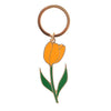 Tulip Shape Keyring with Positive Message in Pink, Yellow or White