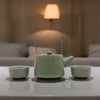 Herbal Jade Teapot Set with Smooth Gloss Finish & Two Cups