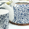 Blue & White Floral Pattern Teapot with 6 Cups Set