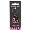 Black & Pink Burning Heart Enamel Keyring
