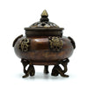 Brass Tibetan Six Symbols Standing Pot Incense Burner
