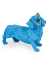 Large Neon Blue Laughing Dachshund Dog Sculpture