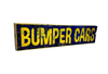 Bumper Cars Blue & Yellow Aged Wooden Sign 50cm