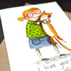 'I love you nearly as much as I love my cat Card' Greeting Card''