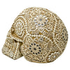 Striking Jewelled Gothic Beige Skull Sculpture
