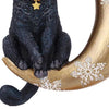 Black Cat on Crescent Moon Christmas Hanging Ornament - 9cm