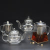 Large Glass Infuser Teapots with Stainless Steel - Round or Tower