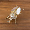 Gold Rhino Beetle Ornament with Mirrored Glass Shell