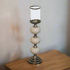 Tall Elegant Chrome Bubble Candle Holder