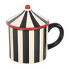 Black Striped Circus Tent Mug with Lid