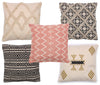 Geometric Design Cushion Covers - 5 Designs In Beige, Pink & Black Tones