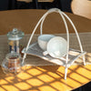 Coconut Leaf Arched Tea Display Stands in Whitewash or Natural