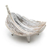 Coconut Leaf Decorative Large Fruit Bowls 31 cm - Whitewash or Natural