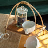 Coconut Leaf Arched Tea Display Stands in Whitewash or Natural
