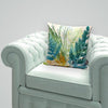 Tropical Blue, Green & Bronze Fern Design Sofa Cushion