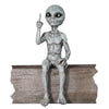 Rude Middle Finger Grey Alien Statue Shelf Sitter 10"