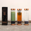Crystal Glass Tea Infuser Bottles with Copper Gold Lid