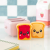 Kawaii Toast in Toaster Ceramic Salt and Pepper Shakers