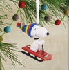 Snoopy On Sled Hanging Ornament