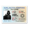 Darth Vader Galactic Empire Pilot License Funny Magnet