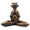 Large Brass Meditating Frog Sculpture - Indoor/Outdoor