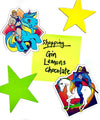 Starlite Skeletor on Rainbow Unicorn Fusion Retro Fridge Magnet